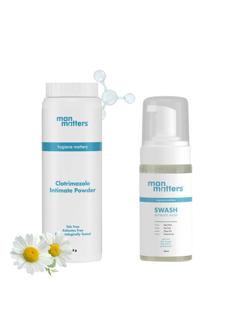 

Man Matters Men Combo of Swash Intimate Wash 120 ml & Clotrimazole Intimate Powder 100g, White