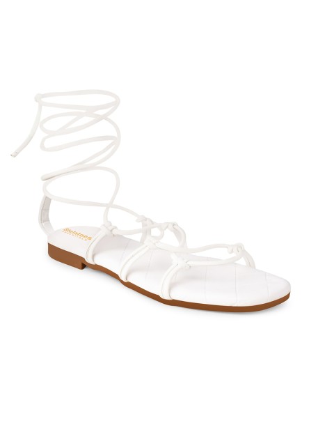 

Stelatoes Women White Gladiator Flats