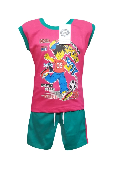 

MRB Boys Pink and Green Clothing Set
