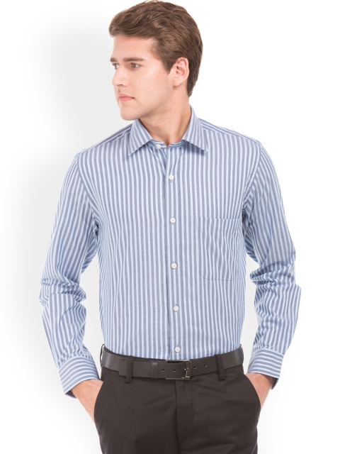 

Arrow Men Blue & White Regular Fit Striped Formal Shirt