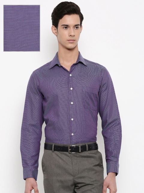 

Arrow Men Purple & Blue Regular Fit Self Design Formal Shirt