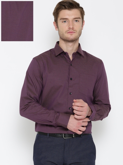 

Arrow Men Purple Slim Fit Self-Design Formal Shirt