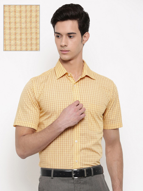 

Arrow Men Yellow & Brown Regular Fit Checked Formal Shirt