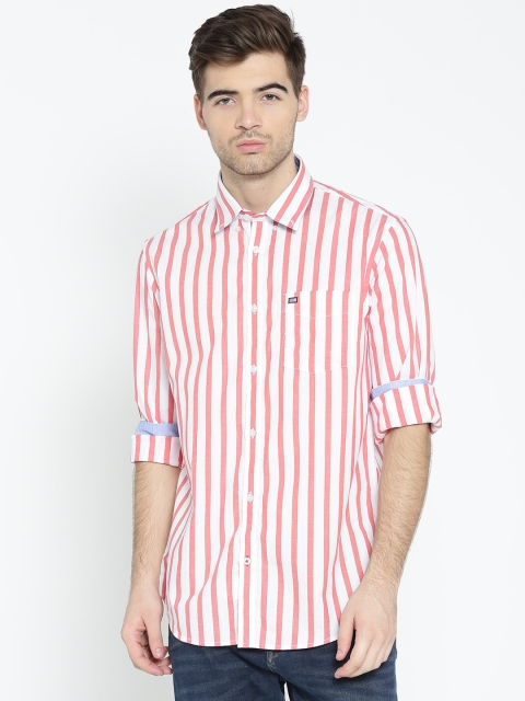 

Arrow Sport Men Red & Off-White Slim Fit Striped Casual Shirt