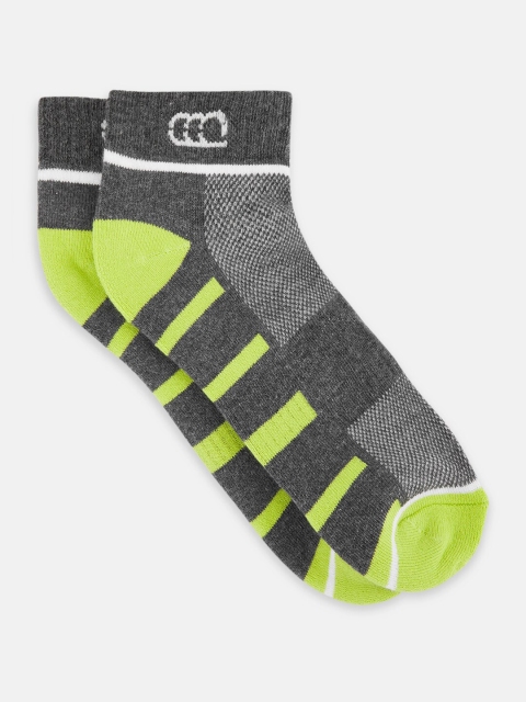 

Ajile by Pantaloons Men Green & Grey Coloblocked Ankle-Length Socks