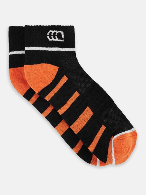 

Ajile by Pantaloons Men Orange & Black Colorblocked Ankle-Length Socks