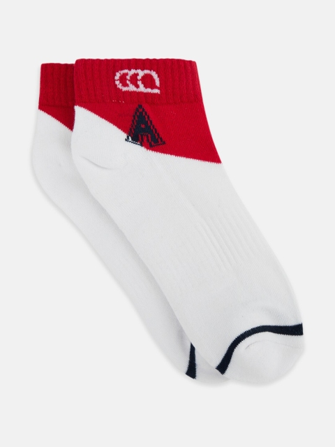 

Ajile by Pantaloons Men White & Red Colourblocked Ankle-Length Socks