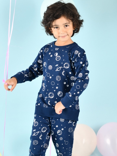 

Anthrilo Boys Navy Blue Printed Night suit