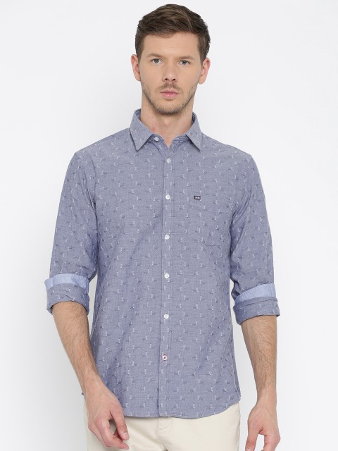 

Arrow Sport Men Blue Slim Fit Self Design Casual Shirt