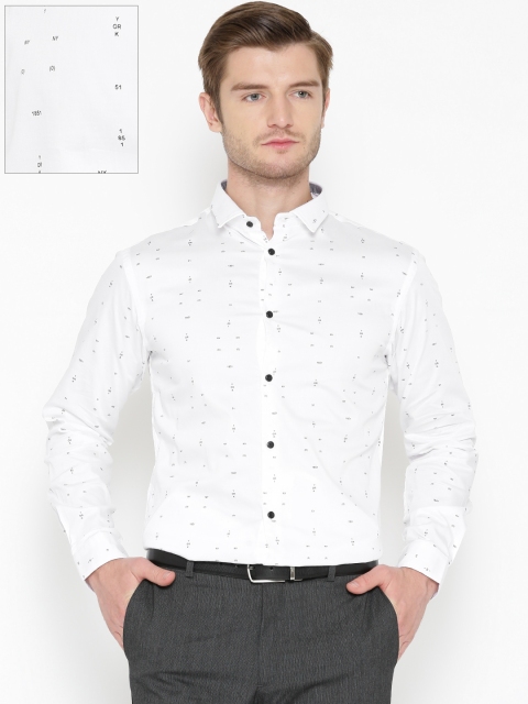 

Arrow New York Men White Snug Fit Printed Semiformal Shirt