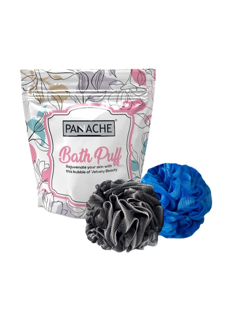 

Panache Set Of 2 Black & Blue Premium Bath Puff Loofah