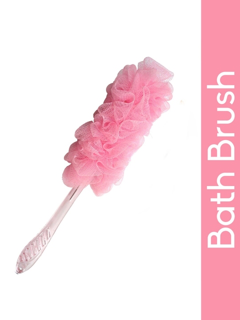 

Panache Pink Bath Brush Large Mesh Loofah with Long Handle