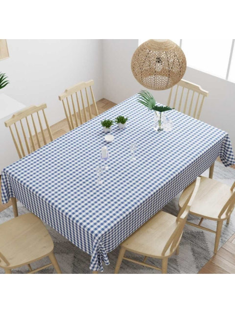 

haus & kinder Navy Blue & White Gingham Checked 6-Seater Table Cloth