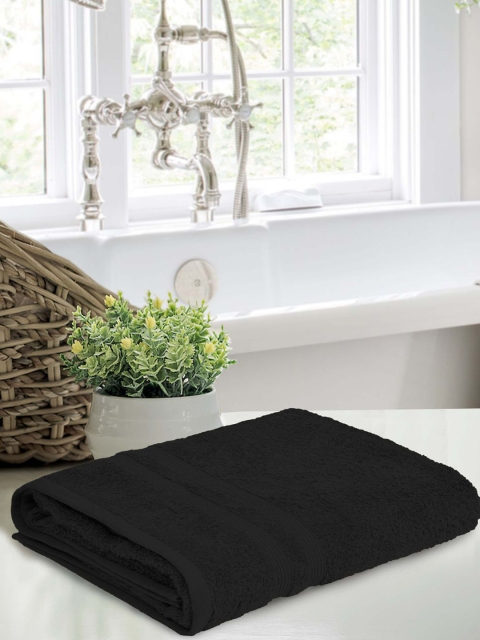 

haus & kinder Pack of 2 Black & Grey 500 GSM Cotton Bath Towel Set