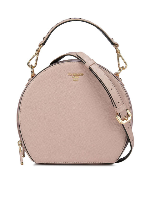 

Da Milano Women Pink Leather Half Moon Handheld Bag