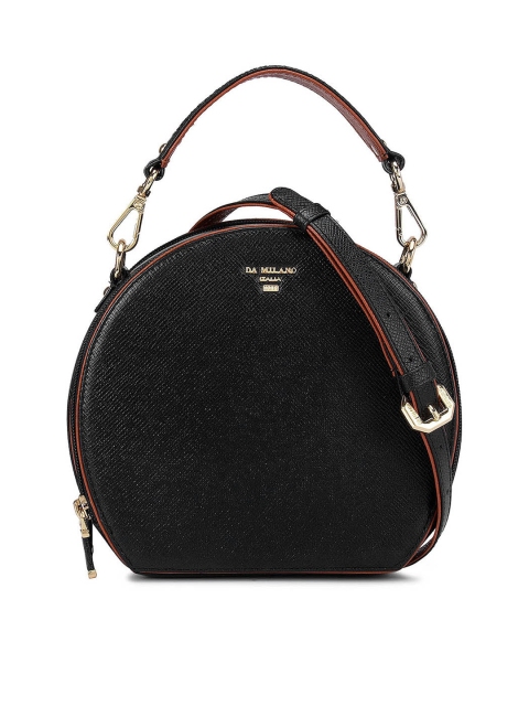 

Da Milano Black Leather Bowling Handheld Bag