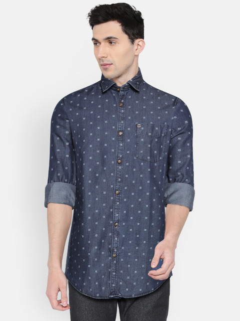 

Arrow Blue Jean Co. Men Blue Slim Fit Printed Casual Shirt