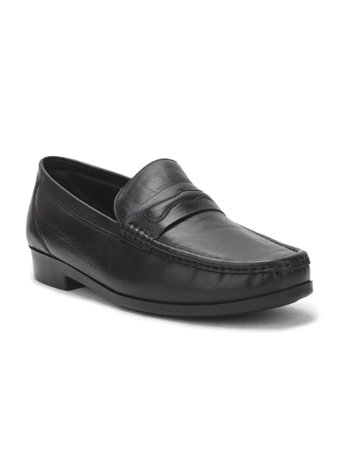 

Liberty Men Black Solid Leather Formal Loafers