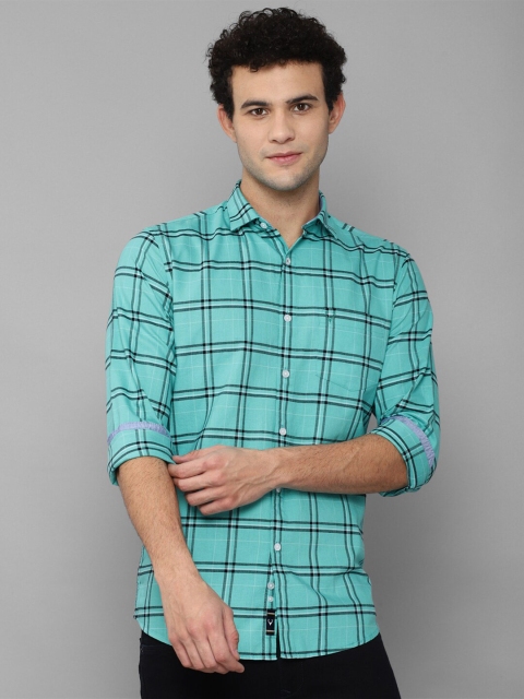

Allen Solly Men Blue Slim Fit Windowpane Checks Casual Shirt