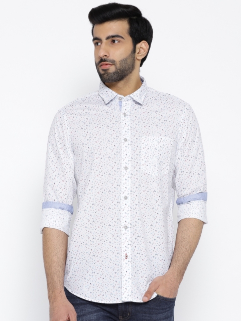 

Arrow Blue Jean Co. Men White Printed Slim Fit Solid Casual Shirt