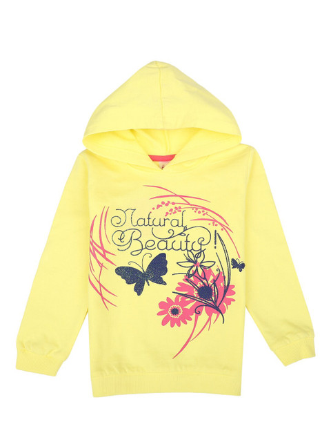 

V-Mart Girls Yellow Printed T-shirt