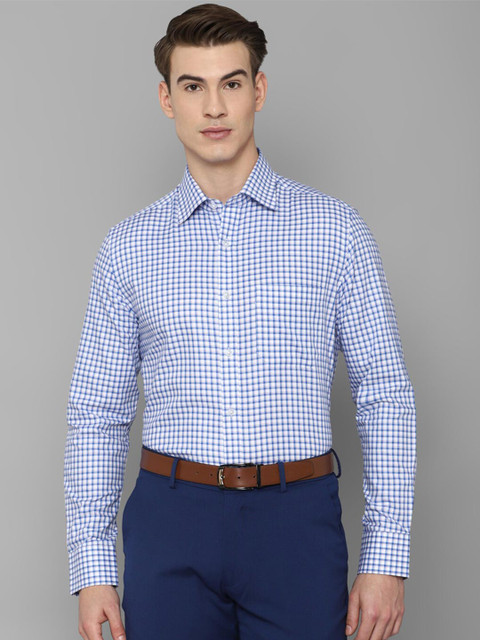 

Louis Philippe Men Blue Gingham Checks Formal Shirt