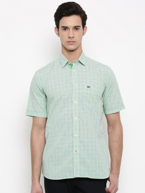 

Arrow Sport Men Green & Blue Regular Fit Checked Casual Shirt