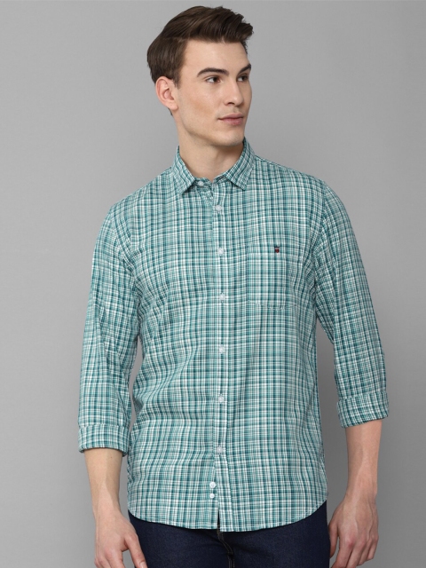 

Louis Philippe Jeans Men Green Regular Fit Tartan Checked Cotton Casual Shirt