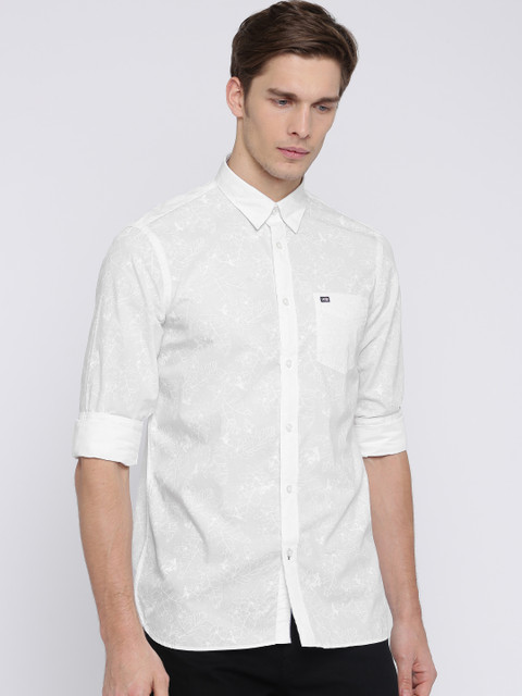 

Arrow Sport White Slim Fit Printed Casual Shirt