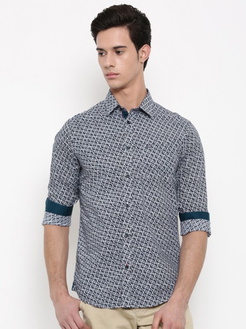 

Arrow Sport Men Navy Blue & White Slim Fit Printed Casual Shirt