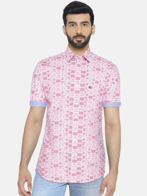 

Arrow Sport Men White & Pink Printed Casual Shirt