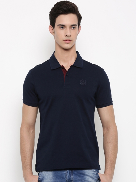 

Arrow Sport Men Navy Blue Solid Polo Collar T-shirt