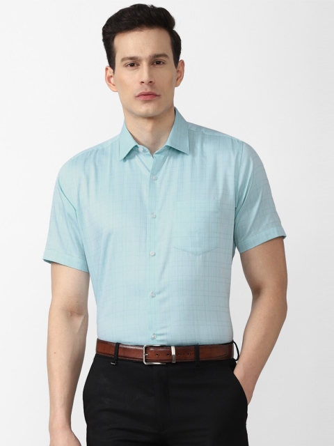 

Van Heusen Men Blue Checked Formal Shirt