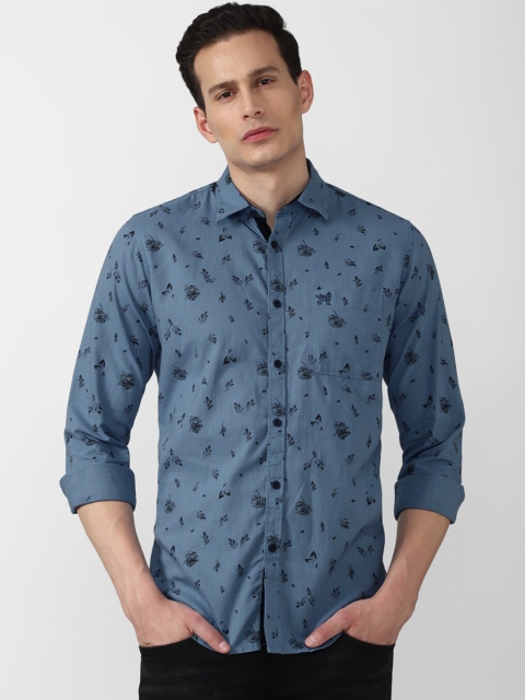 

Van Heusen ACADEMY Men Blue Slim Fit Printed Casual Shirt