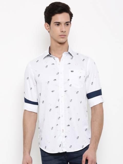 

Arrow Sport Men White & Black Slim Fit Printed Formal Shirt