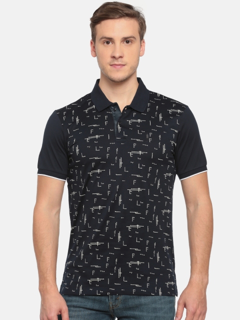 

Arrow New York Men Navy Blue Printed Polo T-shirt