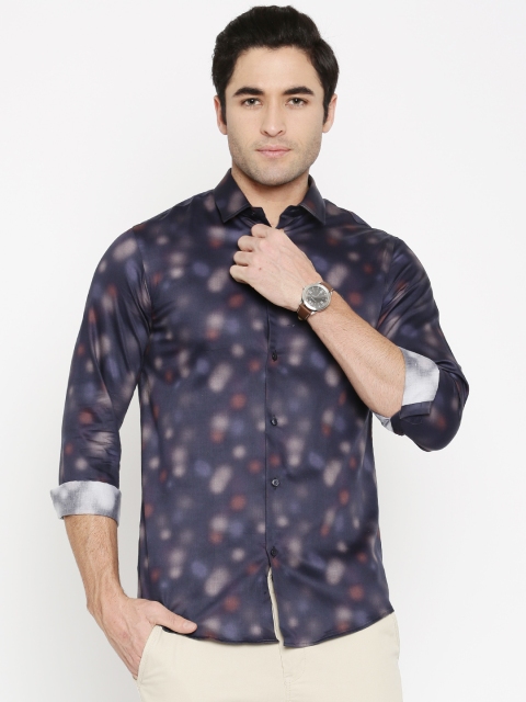 

Arrow New York Men Navy Blue & Beige Snug Fit Printed Casual Shirt