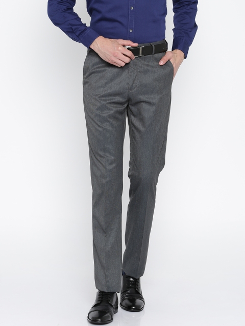

Arrow Men Grey Tapered Fit Solid Formal Trousers