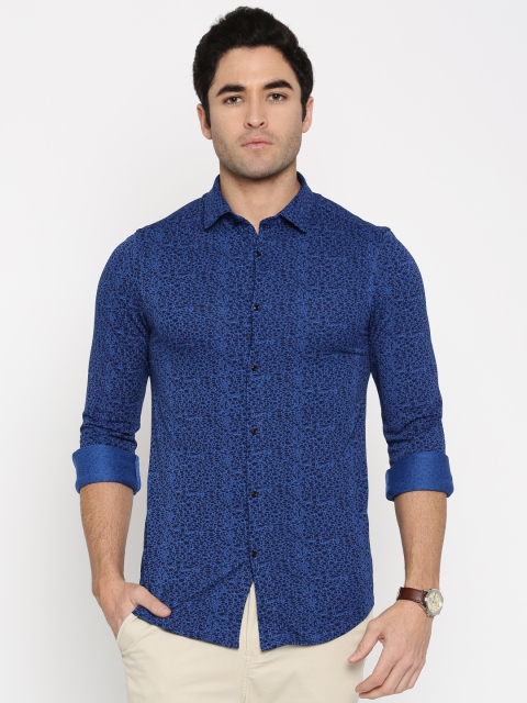 

Arrow New York Men Navy Blue Super Slim Fit Printed Casual Shirt