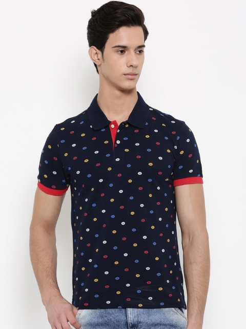 

Arrow Sport Men Navy Blue Printed Polo Collar T-shirt