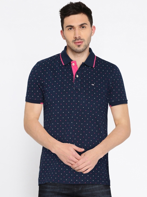 

Arrow Sport Men Navy Blue Printed Polo Collar T-shirt