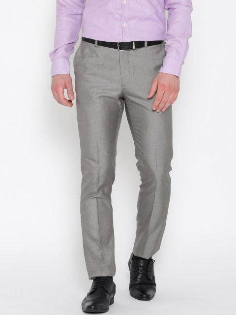 

Arrow Men Grey Tapered Fit Solid Formal Trousers