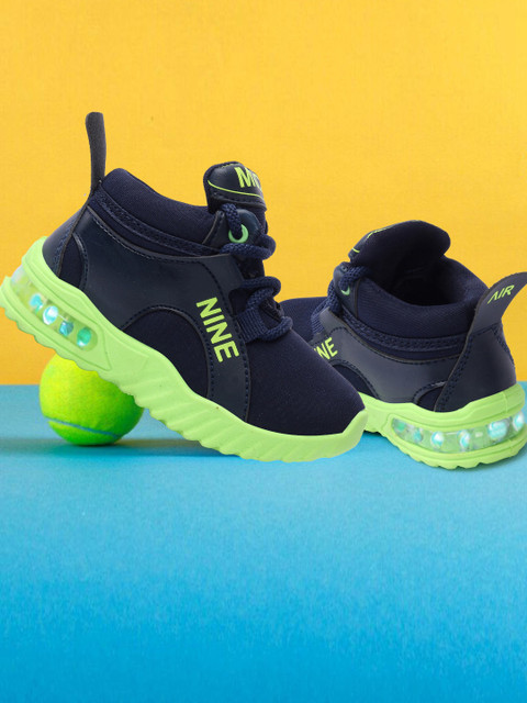 

FAST TRAX Kids Blue & Green Woven Design Slip-On Sneakers