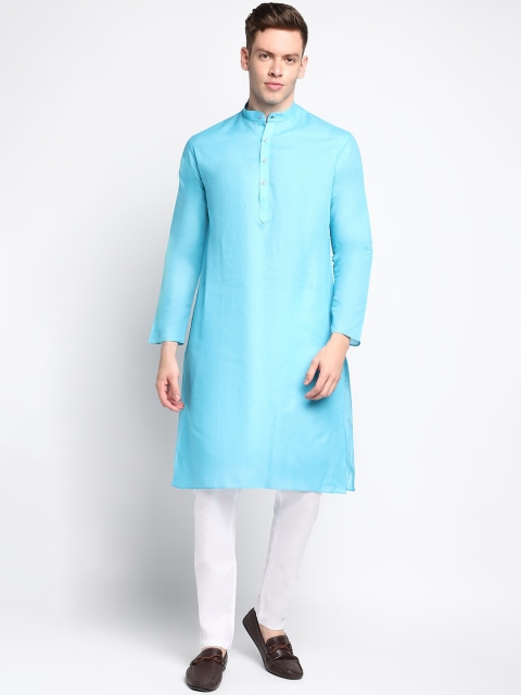 

DEVOILER Men Blue Kurta with Churidar