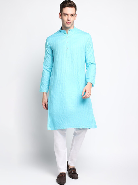 

DEVOILER Men Blue Kurta with Pyjamas