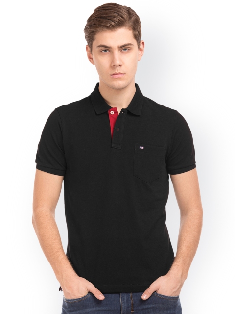 

Arrow Sport Men Black Solid Polo T-shirt