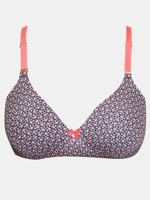 

Dazzle Coral & White Floral Printed Lightly Padded Bra
