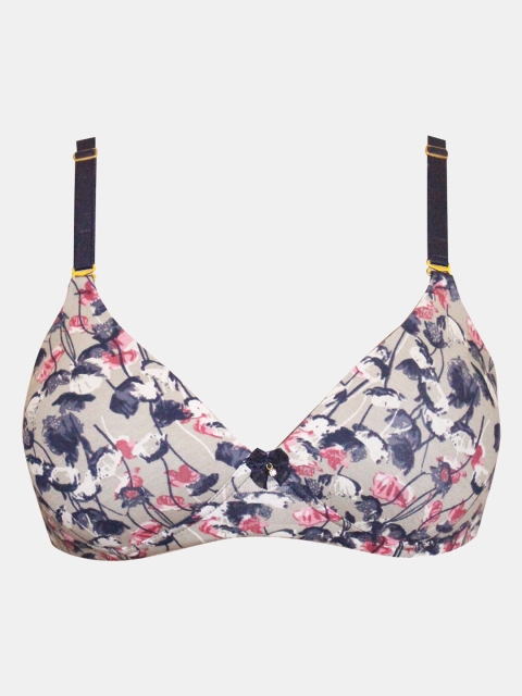 

Dazzle Blue & Grey Floral Lightly Padded Bra