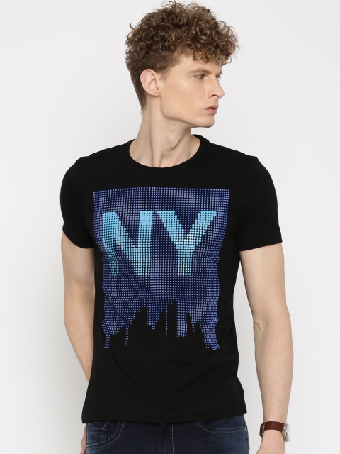 

Arrow New York Men Black Printed Round Neck T-shirt