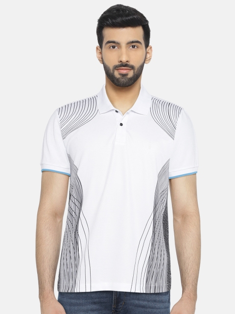 

Arrow New York Men White Self Design Polo Collar T-shirt